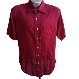 Vintage 1970's Red Indy Shirt Mens Medium Summer Mach 76